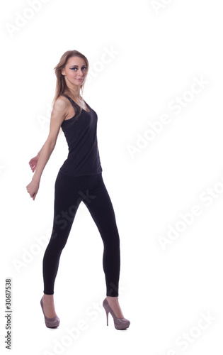 Young tall blond girl in dance