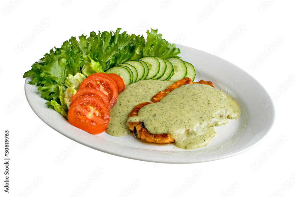 Salmon medallion with lemon dill sauce Salmon medallion with lemon dill sauce