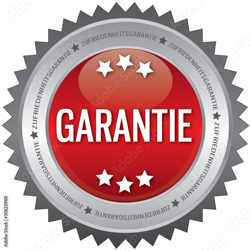 Button - Garantie - rot
