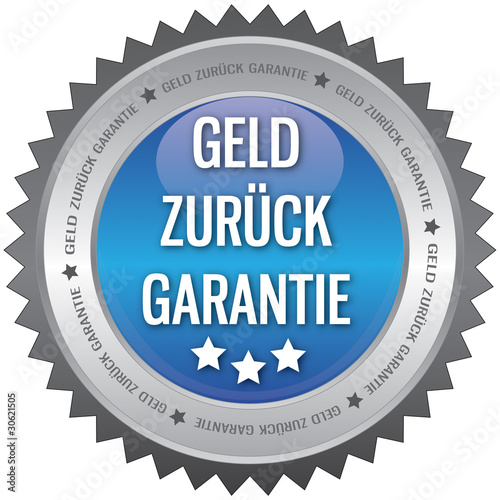 Button - Geld zurück Garantie - blau