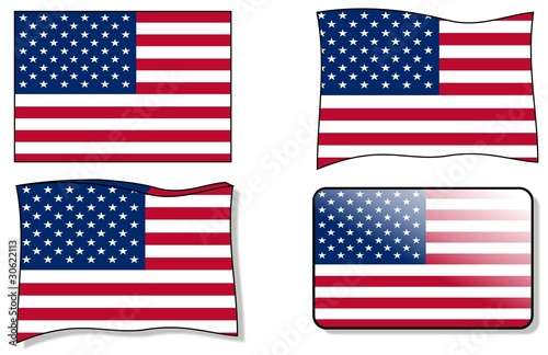 Set Bandiera USA in vettoriale