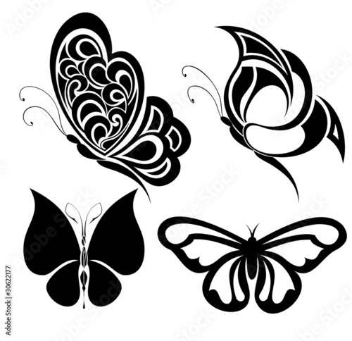 Set of Tattoo butterflies