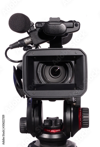 professional camcorder (isolated)
