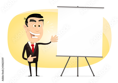 Businessman with a paper board