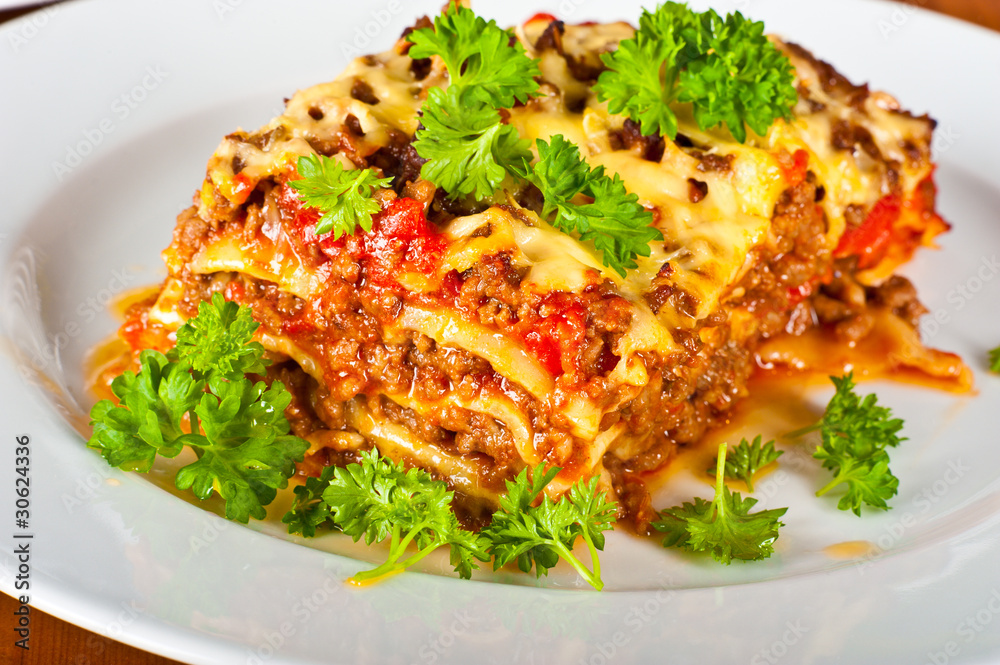 Plate with lasagne Plate with lasagne