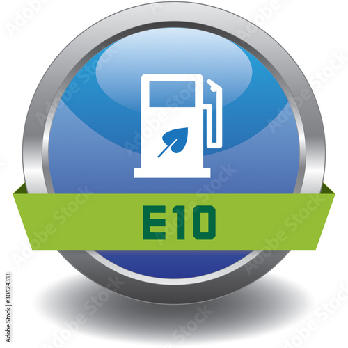 Button - Kraftstoff - E10 - blau