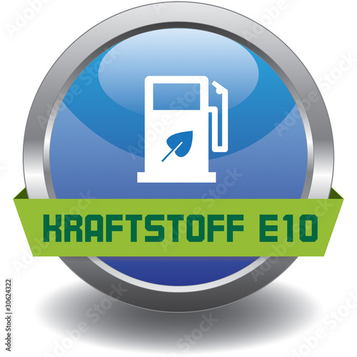 Button - Kraftstoff - E10 - blau