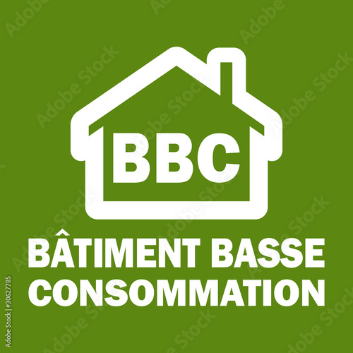 Vecteur BBC label icone batiment basse consommation