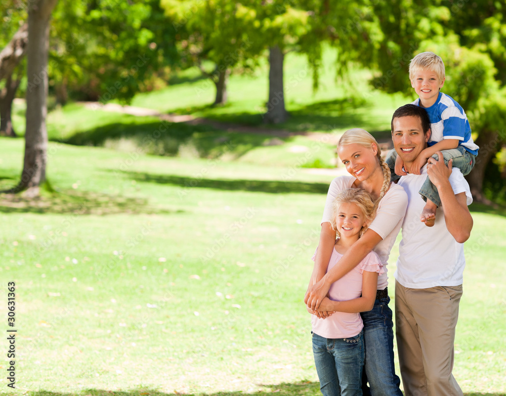 Happy family in the park