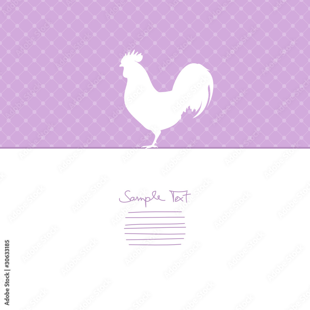 Easter Card Rooster Background Purple Easter Card Rooster Background Purple