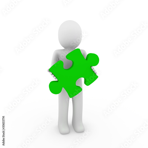 3d human green puzzle