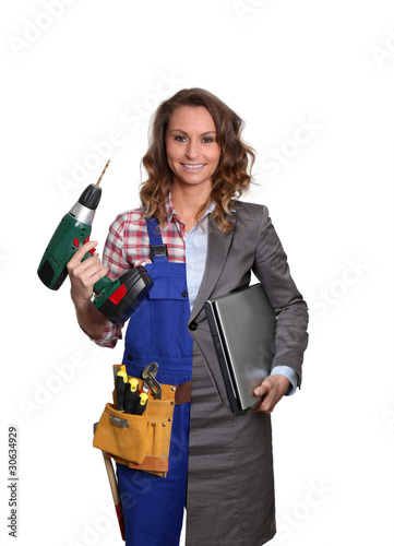 Woman artisan and businesswoman on white background