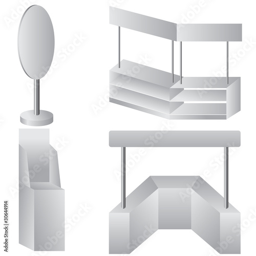 Set of white display. Vector illustration.