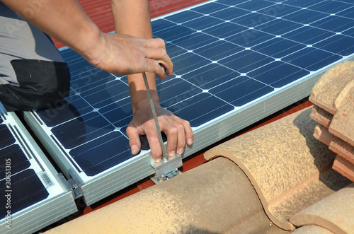 Pose de panneaux photovoltaïques