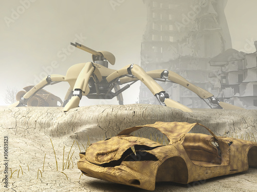 Fotografie Arachnida mech on guard