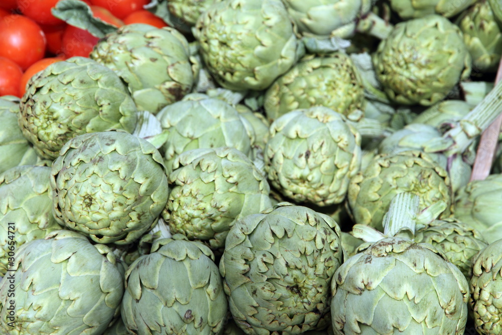 Fototapeta premium Artichokes on a stall Spain