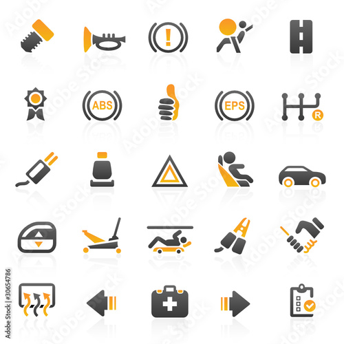 orange car icons - set 12