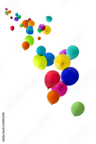 balloons floating upwards