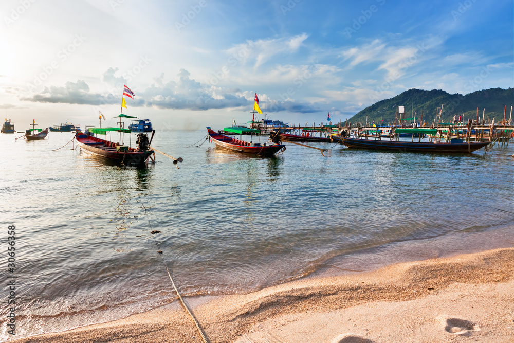 Boats in the tropical sea