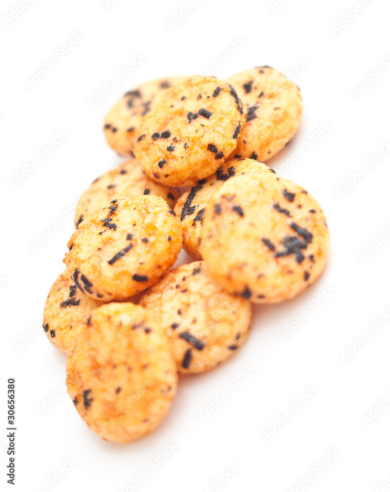 Japanese rice crackers with Nori seaweed Japanese rice crackers with Nori seaweed