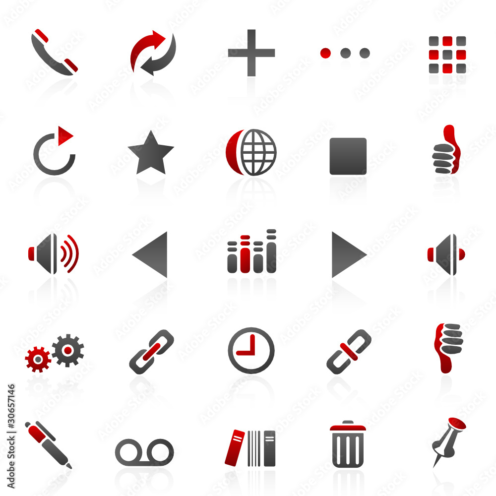 red internet icons - set 14 red internet icons - set 14