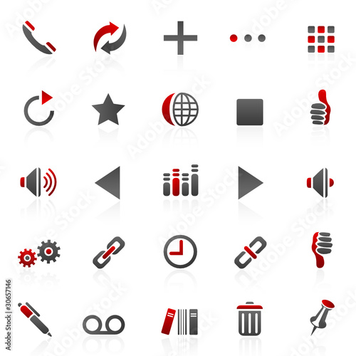 red internet  icons - set 14