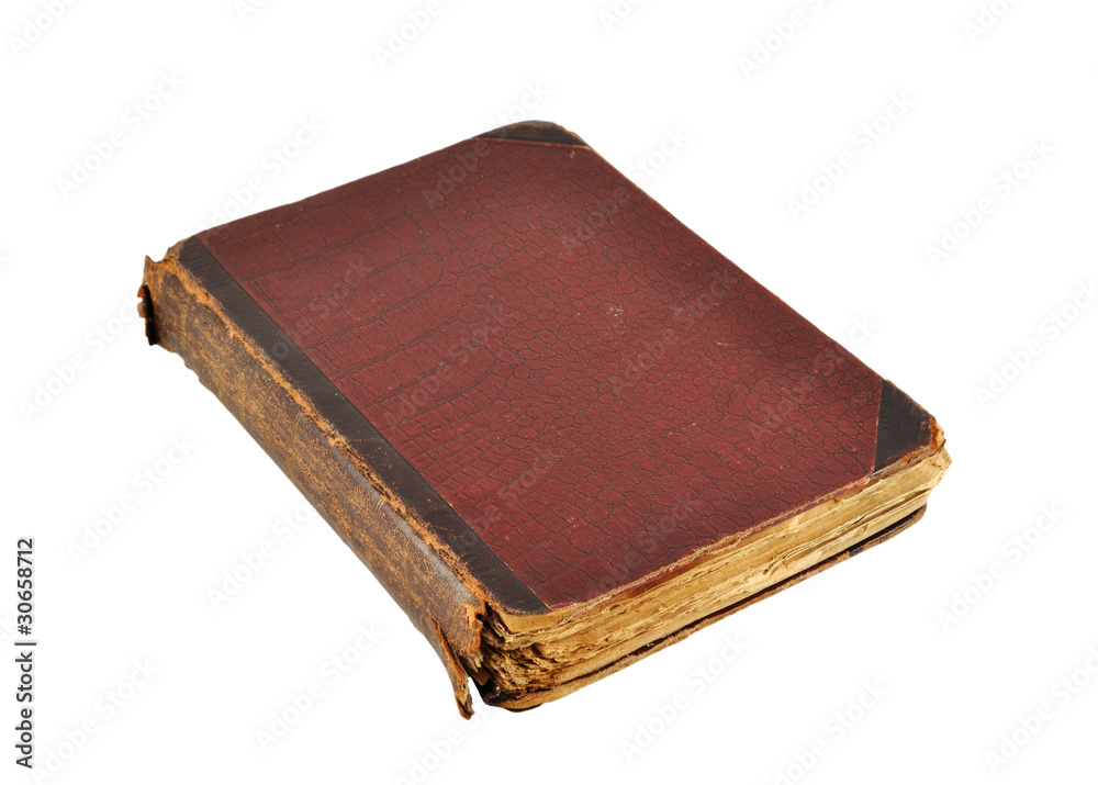 Closed old book isolated on white background Closed old book isolated on white background