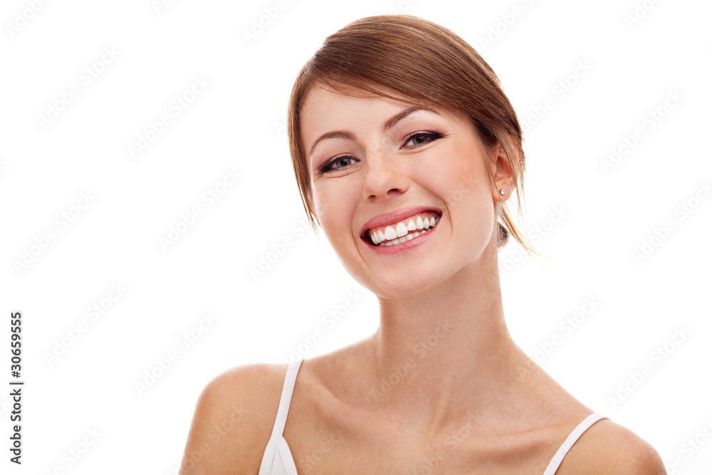 Beautiful woman isolated on white smiling Beautiful woman isolated on white smiling