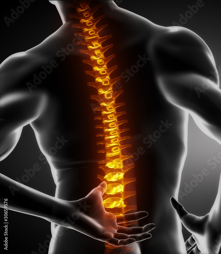 Male spine pain in lumbar part #30659576