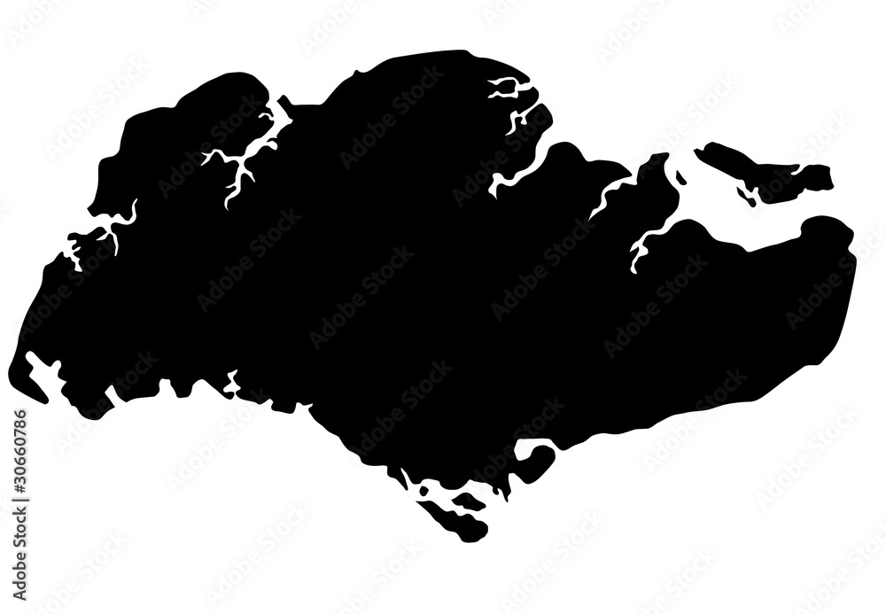 Naklejka premium Republic of Singapore Map Silhouette