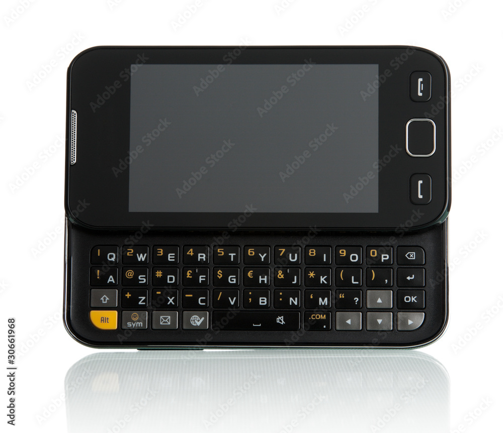 Smart phone with touch screen and sliding keyboard Smart phone with touch screen and sliding keyboard