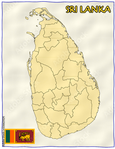 Sri Lanka political division national emblem flag map