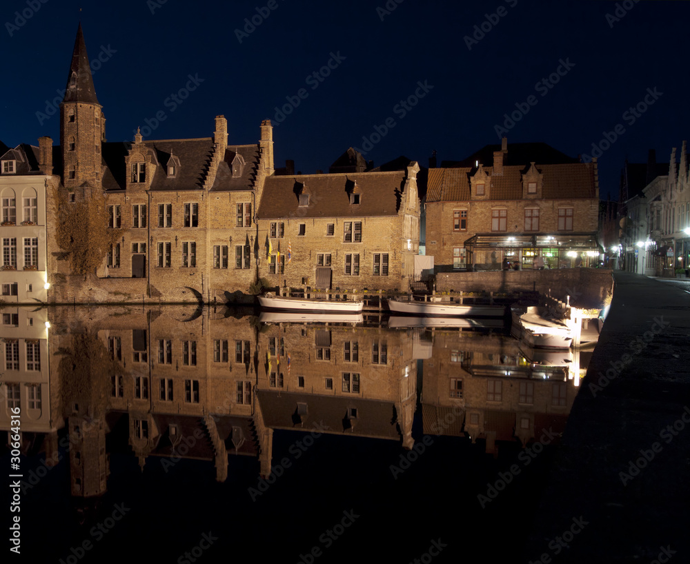 Bruges Waterfront At Night