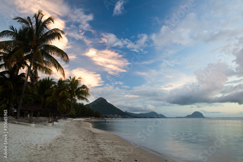 Plage de flic en flac à l'ile Maurice