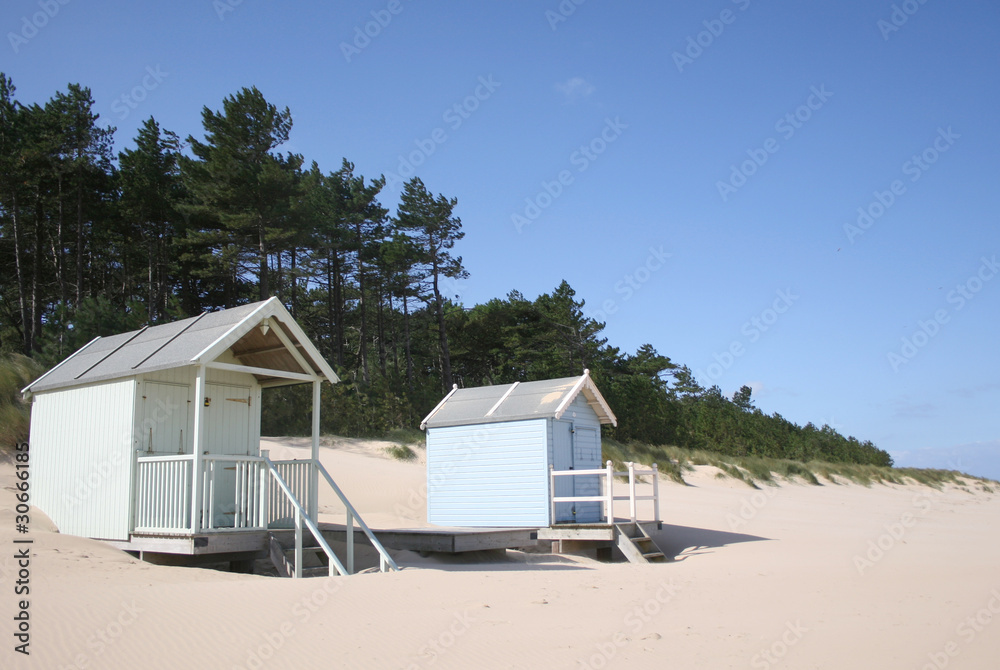 Beach huts at Wells-next-the-Sea on north coast of Norfolk Beach huts at Wells-next-the-Sea on north coast of Norfolk