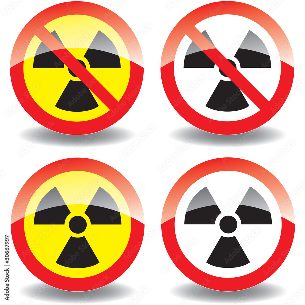 Fototapeta premium Schild Atomkraft - Verbot - Nein - Set