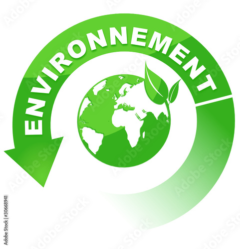 environnement sur vignette fléchée verte