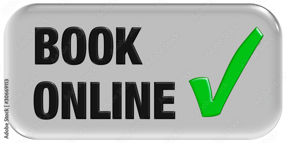 Button grau Ecken rund BOOK ONLINE
