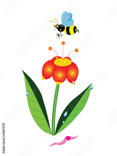 Bumblebee and a flower.