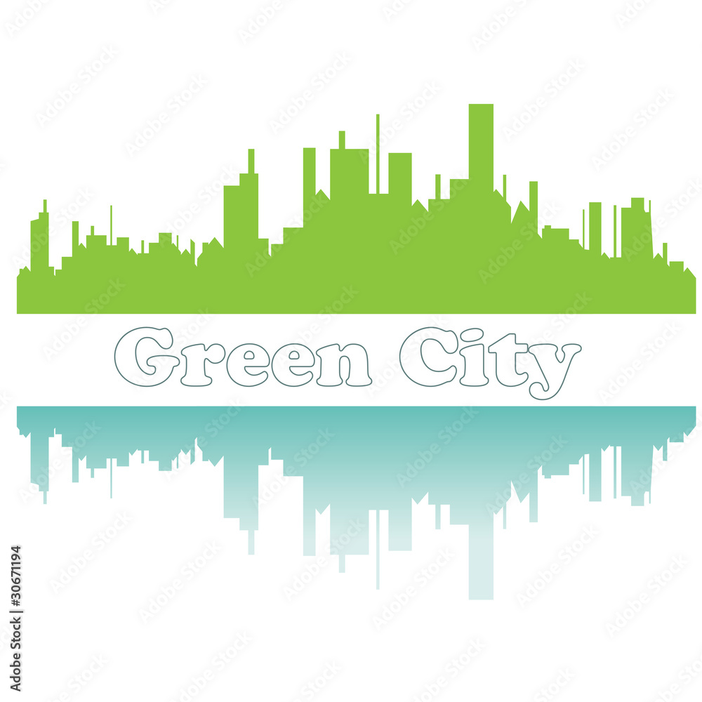 Green city sketch. Vector illustration Green city sketch. Vector illustration