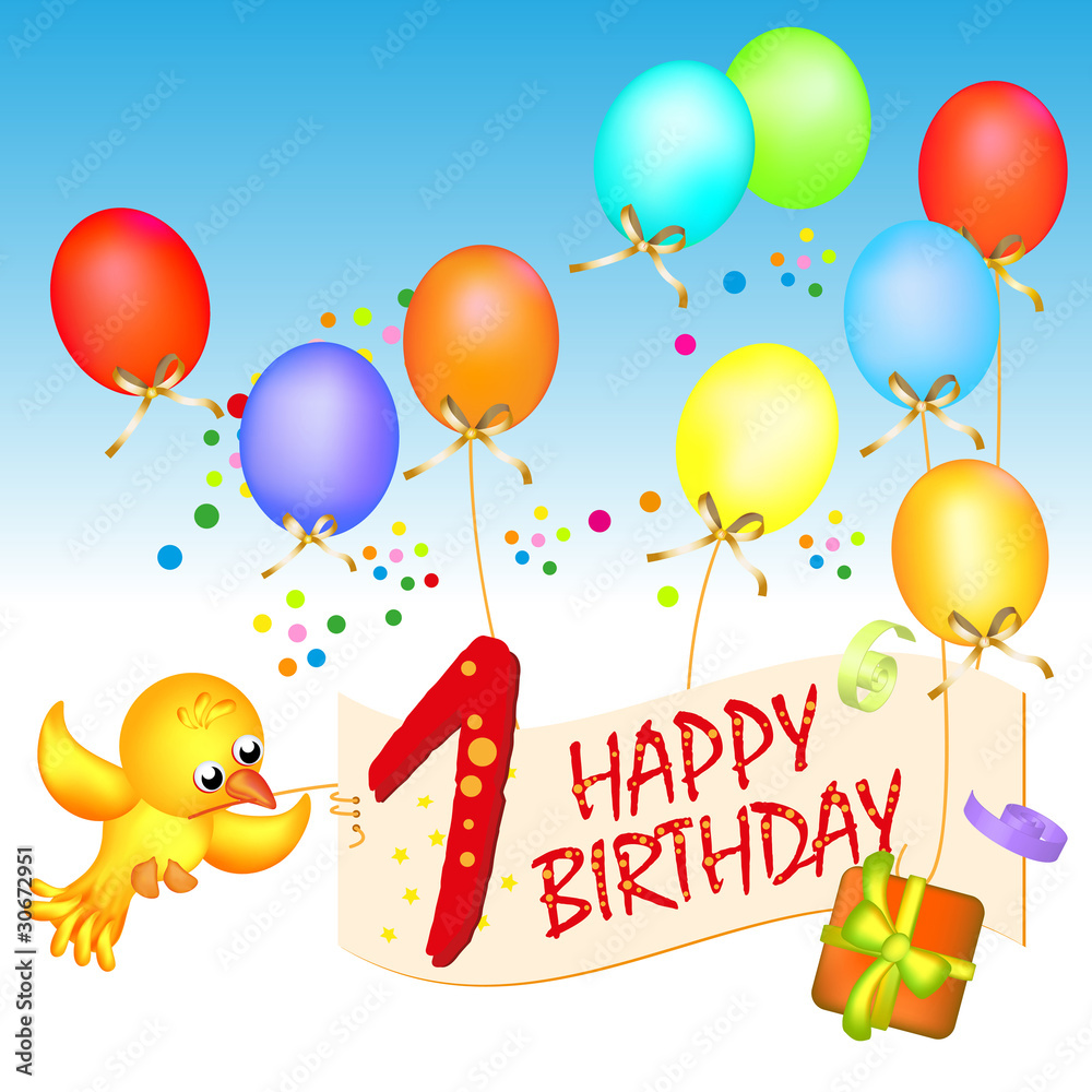 happy birthday 1 Stock Vector | Adobe Stock