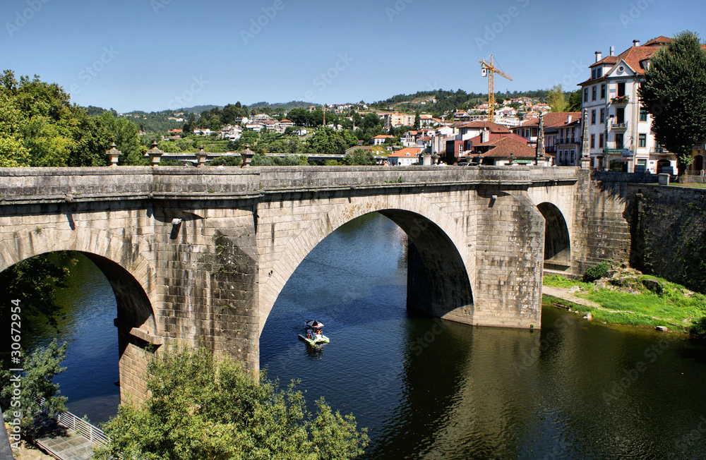 Bridge of Amarante over Tamega river, north of Portugal