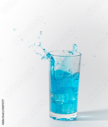 blue splash in glass