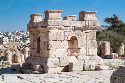 Stone tower in Jerash , Jordan