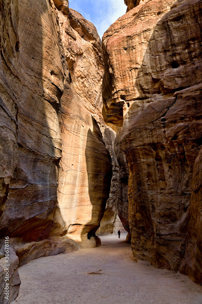 The Siq - ancient canyon in Petra, Jordan