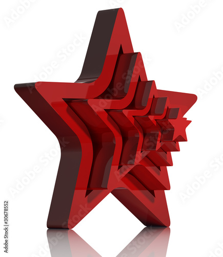 Red star 3d icon isolated o...
