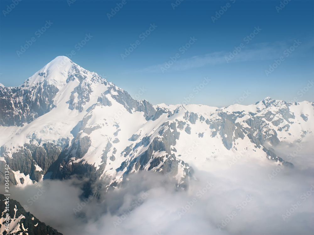 Aerial view of New Zealand's Southern Alps