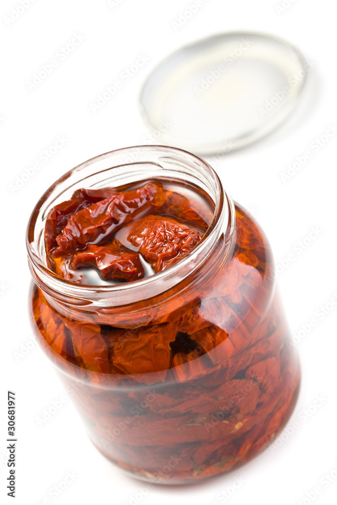dried tomatoes in glass jar dried tomatoes in glass jar