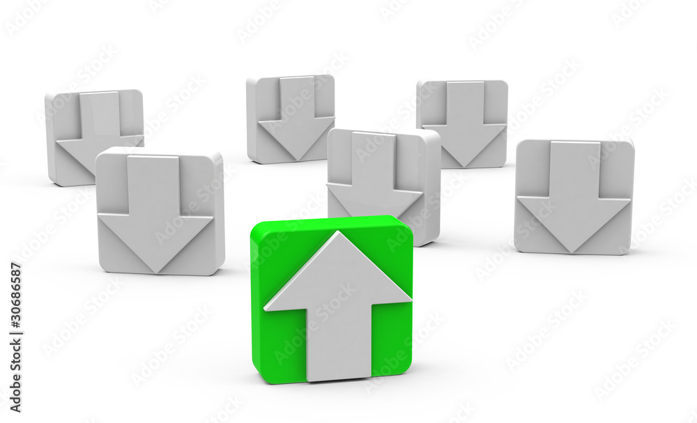 Obraz premium Der grüne Pfeil nach oben