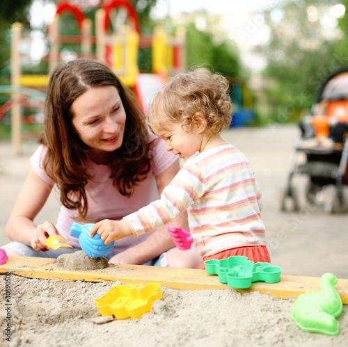 Family on playground photo